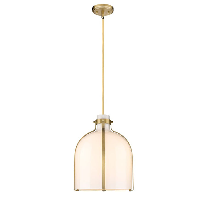 Z-Lite Pearson 1 Light 12.25"Chandelier, Rubbed Brass/White Opal