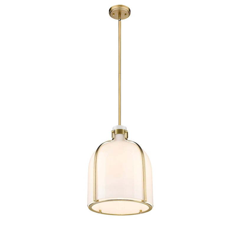 Z-Lite Pearson 1 Light 12.25"Chandelier, Rubbed Brass/White Opal
