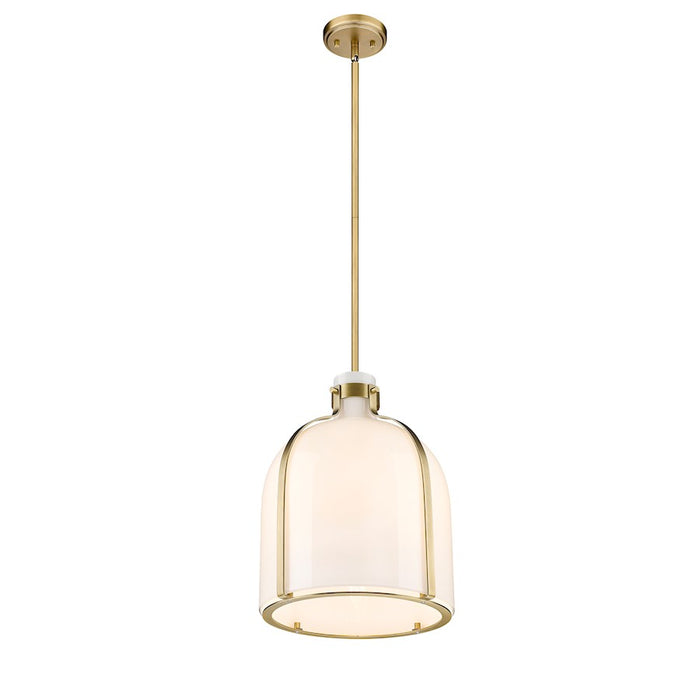 Z-Lite Pearson 1 Light 12.25"Chandelier, Rubbed Brass/White Opal