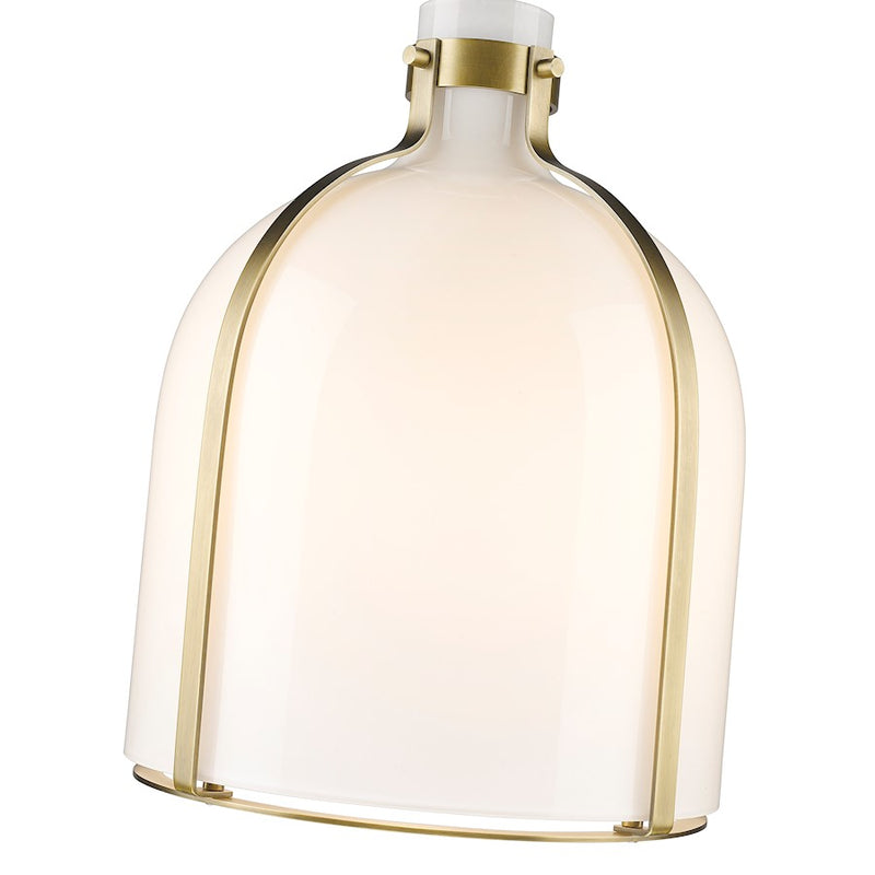 Z-Lite Pearson 1 Light 12.25"Chandelier, Rubbed Brass/White Opal