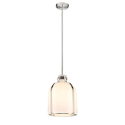 Z-Lite Pearson 1 Light 9.75" Chandelier, Brushed Nickel/White Opal - 818-9BN