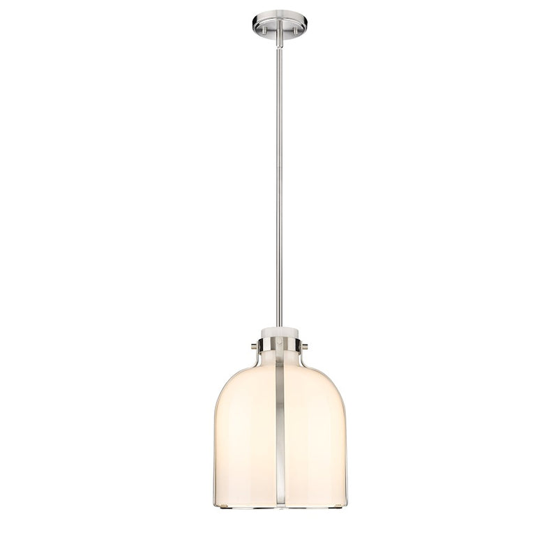 Z-Lite Pearson 1 Light 9.75" Chandelier, Brushed Nickel/White Opal