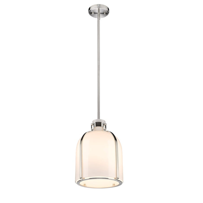 Z-Lite Pearson 1 Light 9.75" Chandelier, Brushed Nickel/White Opal