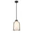 Z-Lite Pearson 1 Light 9.75" Chandelier, Matte Black/White Opal - 818-9MB