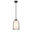 Z-Lite Pearson 1 Light 9.75" Chandelier, Matte Black/White Opal
