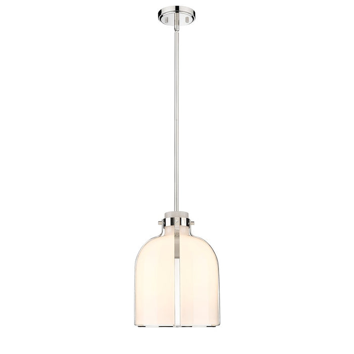 Z-Lite Pearson 1 Light 9.75" Chandelier, Polished Nickel/White Opal