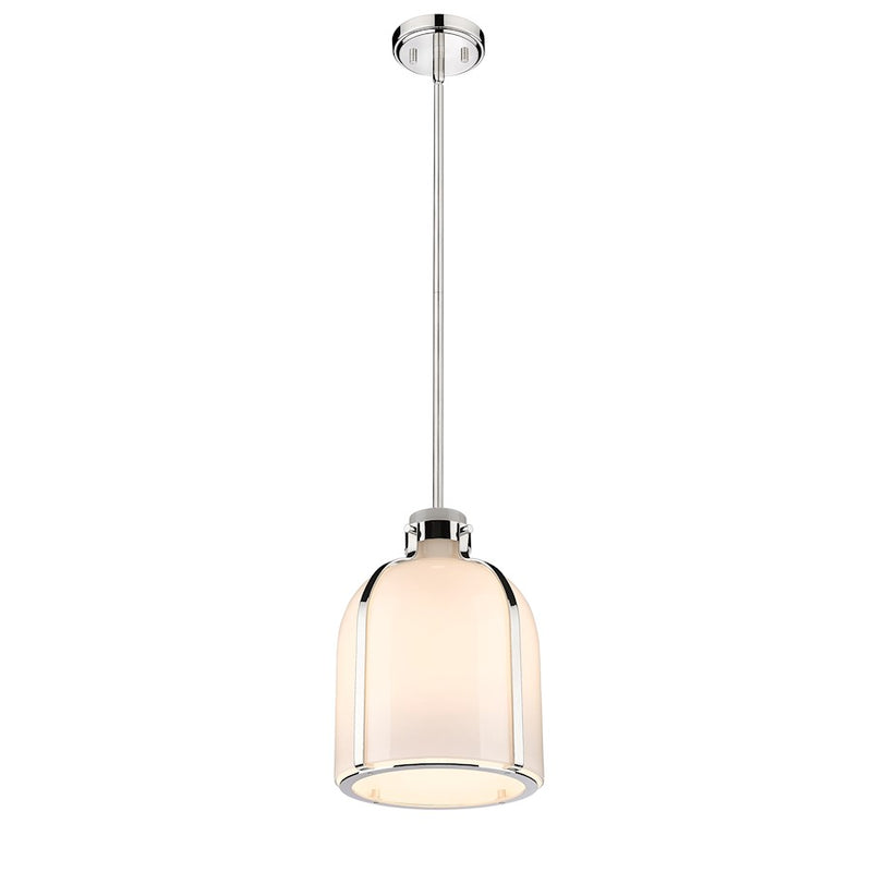 Z-Lite Pearson 1 Light 9.75" Chandelier, Polished Nickel/White Opal