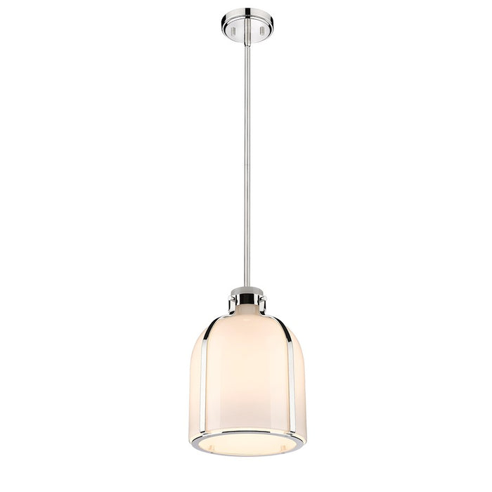 Z-Lite Pearson 1 Light 9.75" Chandelier, Polished Nickel/White Opal