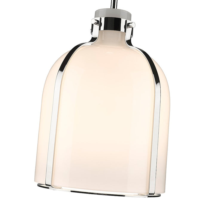 Z-Lite Pearson 1 Light 9.75" Chandelier, Polished Nickel/White Opal
