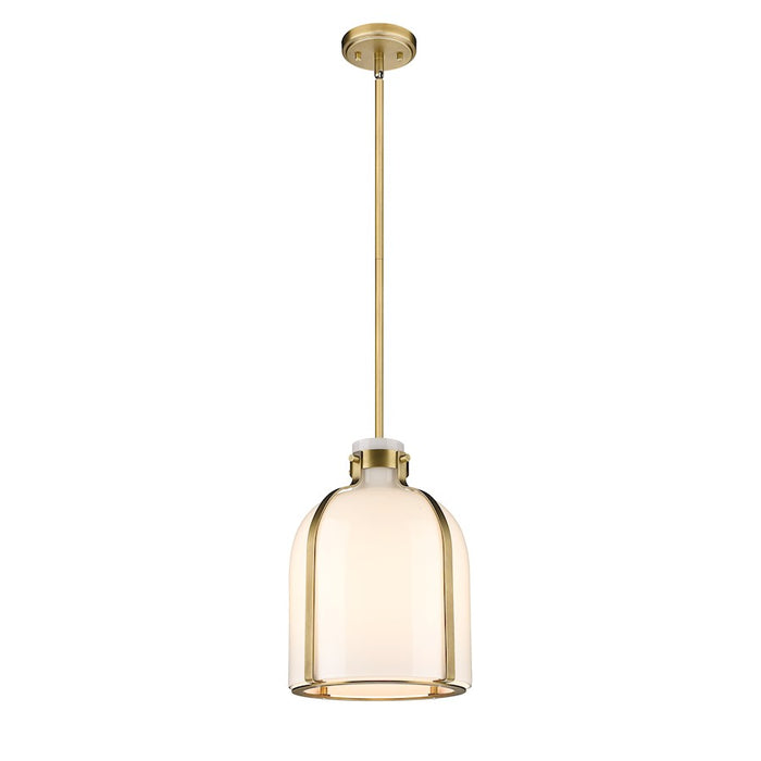Z-Lite Pearson 1 Light 9.75" Chandelier, Rubbed Brass/White Opal