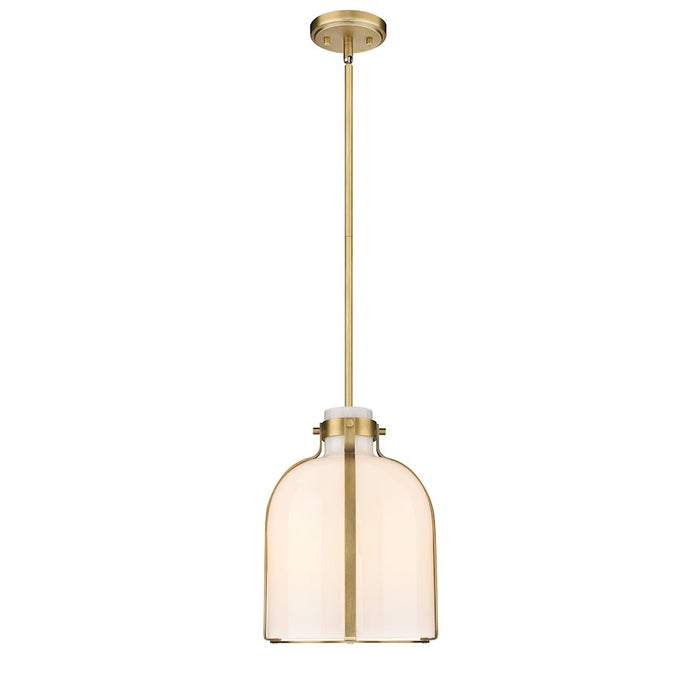 Z-Lite Pearson 1 Light 9.75" Chandelier, Rubbed Brass/White Opal