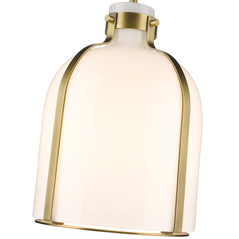 Z-Lite Pearson 1 Light 9.75" Chandelier, Rubbed Brass/White Opal
