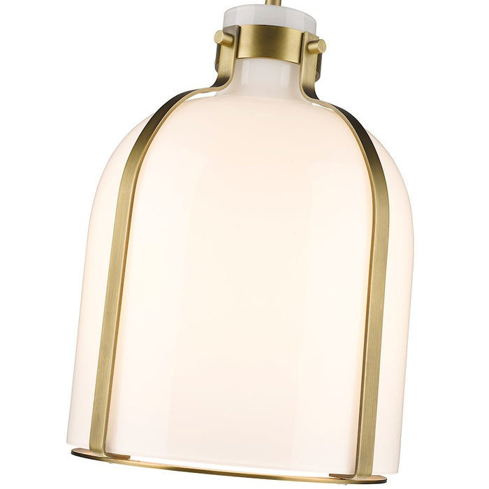 Z-Lite Pearson 1 Light 9.75" Chandelier, Rubbed Brass/White Opal