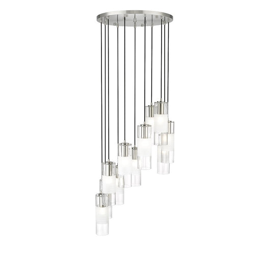 Z-Lite Alton 11 Light Chandelier, Brushed Nickel/Clear/Frosted