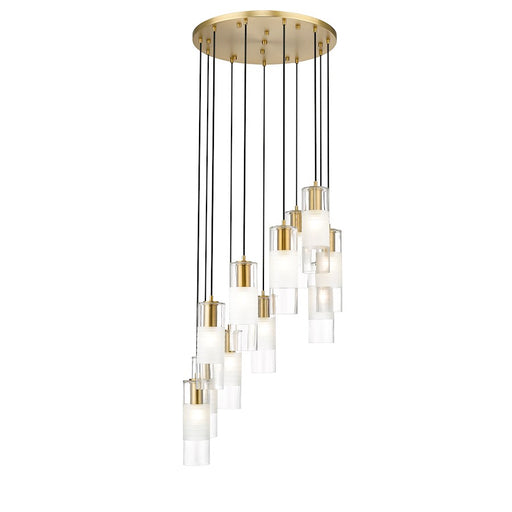 Z-Lite Alton 11 Light Chandelier, Modern Gold/Clear/Frosted - 824P-11R-MGLD