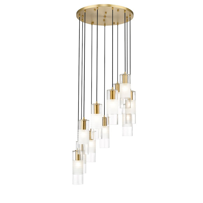 Z-Lite Alton 11 Light Chandelier, Modern Gold/Clear/Frosted - 824P-11R-MGLD