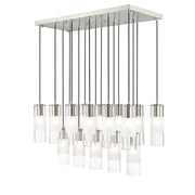 Z-Lite Alton 17 Light Linear Chandelier, Nickel/Clear/Frosted - 824P-17L-BN