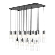 Z-Lite Alton 17 Light Linear Chandelier, Matte Black/Clear/Frosted - 824P-17L-MB