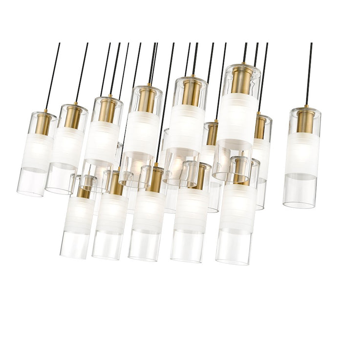 Z-Lite Alton 17 Light Linear Chandelier, Gold/Clear/Frosted