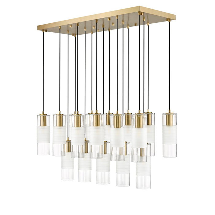 Z-Lite Alton 17 Light Linear Chandelier, Gold/Clear/Frosted