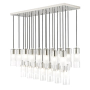 Z-Lite Alton 23 Light Linear Chandelier, Nickel/Clear/Frosted - 824P-23L-BN