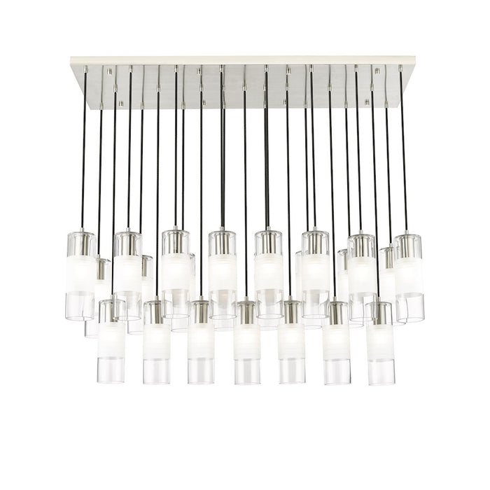 Z-Lite Alton 23 Light Linear Chandelier, Nickel/Clear/Frosted