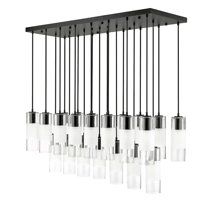 Z-Lite Alton 23 Light Linear Chandelier, Matte Black/Clear/Frosted