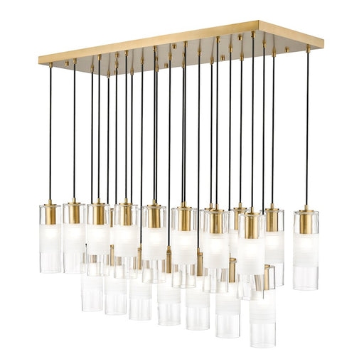 Z-Lite Alton 23 Light Linear Chandelier, Gold/Clear/Frosted - 824P-23L-MGLD