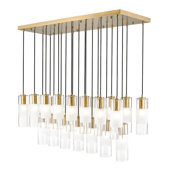 Z-Lite Alton 23 Light Linear Chandelier, Gold/Clear/Frosted - 824P-23L-MGLD