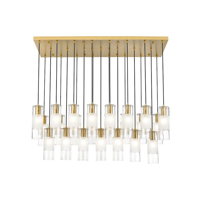 Z-Lite Alton 23 Light Linear Chandelier, Gold/Clear/Frosted