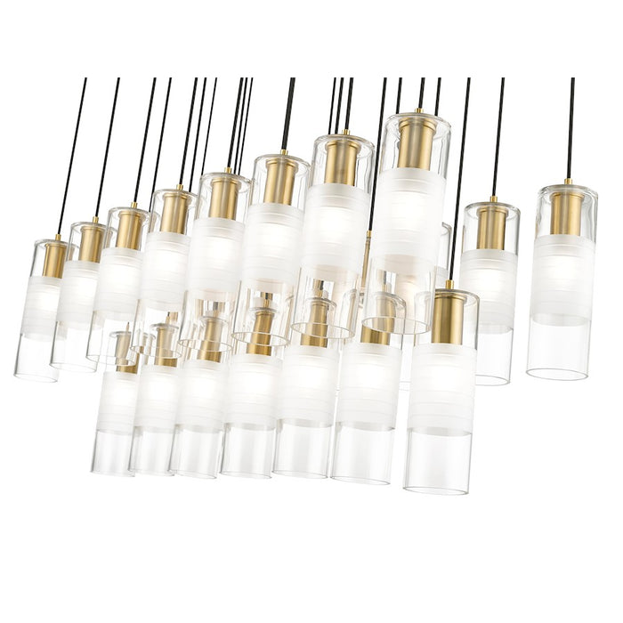 Z-Lite Alton 23 Light Linear Chandelier, Gold/Clear/Frosted