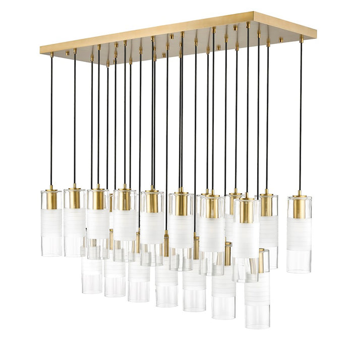 Z-Lite Alton 23 Light Linear Chandelier, Gold/Clear/Frosted