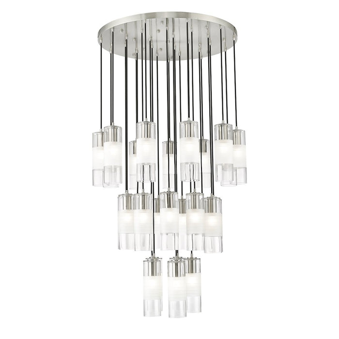 Z-Lite Alton 27 Light Chandelier, Brushed Nickel/Clear/Frosted - 824P-27R-BN