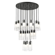 Z-Lite Alton 27 Light Chandelier, Matte Black/Clear/Frosted - 824P-27R-MB