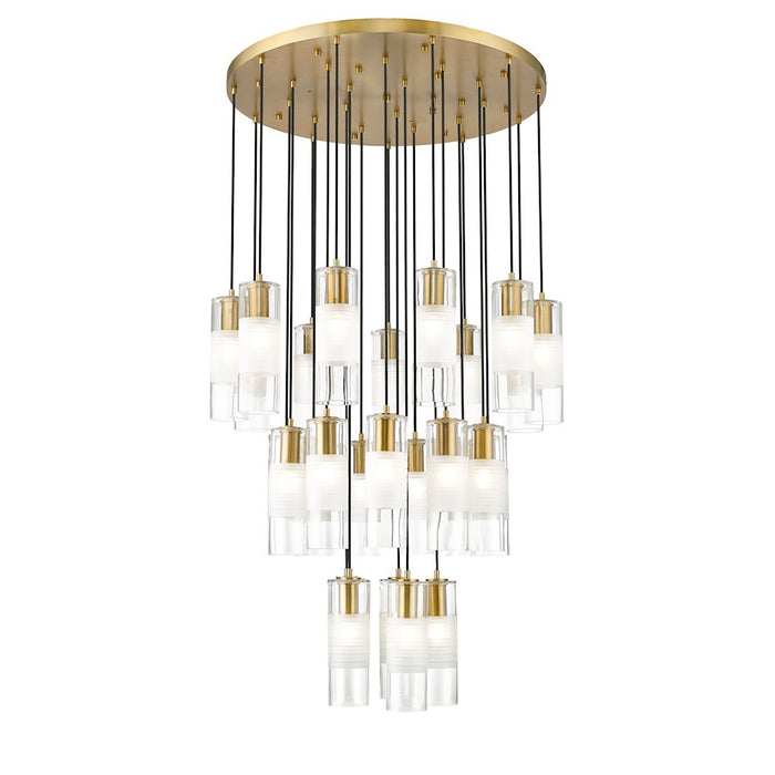 Z-Lite Alton 27 Light Chandelier, Modern Gold/Clear/Frosted - 824P-27R-MGLD