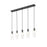 Z-Lite Alton 5 Light Linear Chandelier, Matte Black/Clear/Frosted