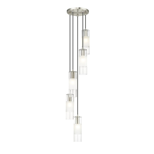 Z-Lite Alton 5 Light Chandelier, Brushed Nickel/Clear/Frosted - 824P-5R-BN