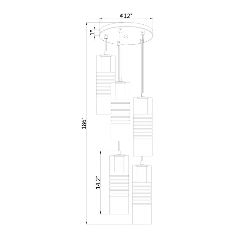 Z-Lite Alton 5 Light Chandelier, Matte Black/Clear/Frosted