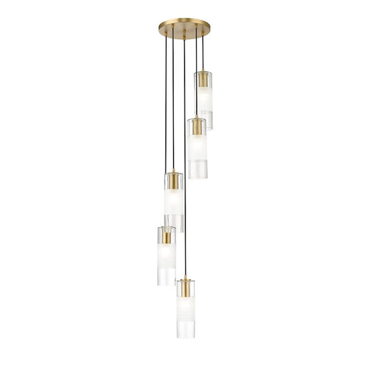 Z-Lite Alton 5 Light Chandelier, Modern Gold/Clear/Frosted - 824P-5R-MGLD