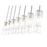 Z-Lite Alton 7 Light Linear Chandelier, Nickel/Clear/Frosted