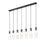 Z-Lite Alton 7 Light Linear Chandelier, Matte Black/Clear/Frosted