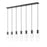 Z-Lite Alton 7 Light Linear Chandelier, Matte Black/Clear/Frosted