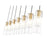 Z-Lite Alton 7 Light Linear Chandelier, Modern Gold/Clear/Frosted