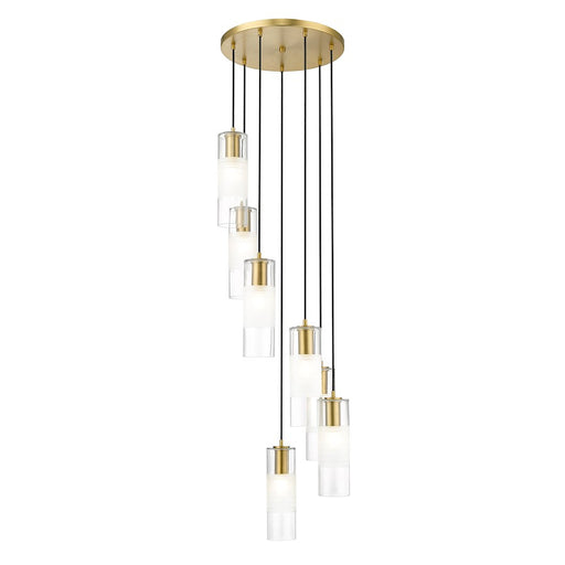 Z-Lite Alton 7 Light Chandelier, Modern Gold/Clear/Frosted - 824P-7R-MGLD