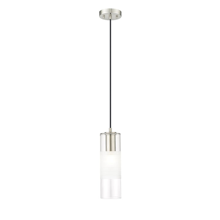 Z-Lite Alton 1 Light 5" Pendant, Brushed Nickel/Clear/Frosted - 824P-BN