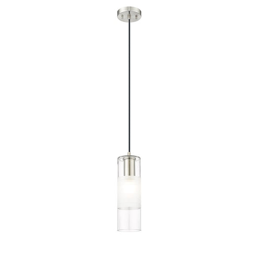 Z-Lite Alton 1 Light 5" Pendant, Brushed Nickel/Clear/Frosted