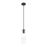 Z-Lite Alton 1 Light 5" Pendant, Matte Black/Clear/Frosted