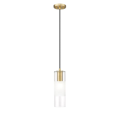 Z-Lite Alton 1 Light 5" Pendant, Modern Gold/Clear/Frosted - 824P-MGLD