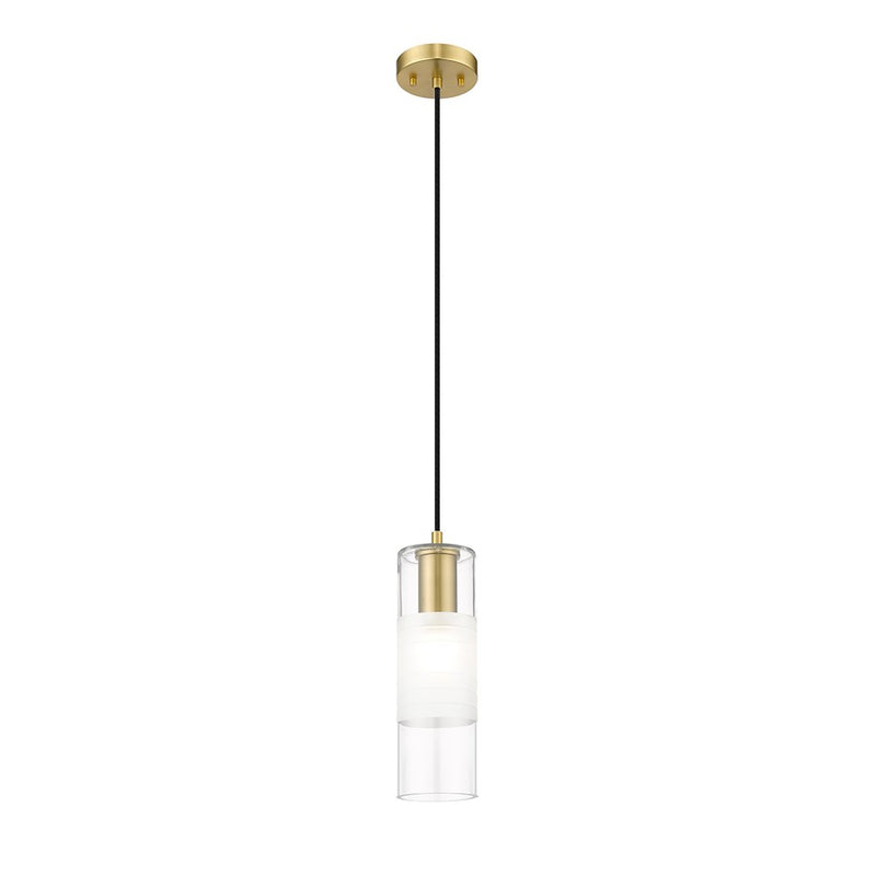 Z-Lite Alton 1 Light 5" Pendant, Modern Gold/Clear/Frosted