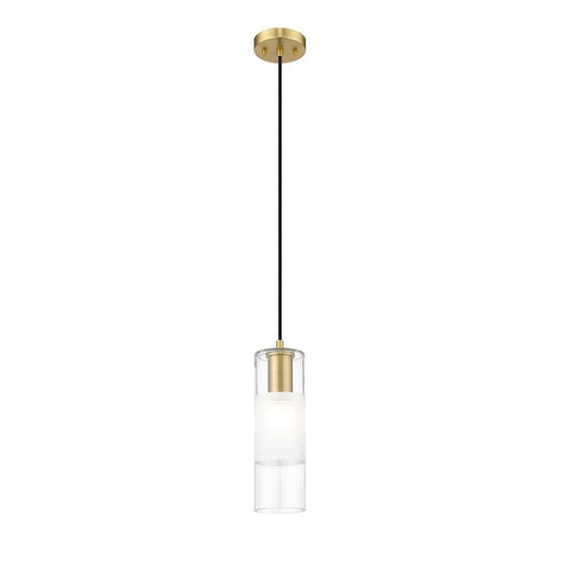Z-Lite Alton 1 Light 5" Pendant, Modern Gold/Clear/Frosted